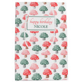 お洒落魔法可愛いカラフルキノコ ミディアムペーパーバッグ (正面)