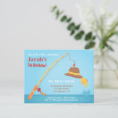 お洒落魚釣りバースデーパーティ招待状 招待状 (スタンド正面)