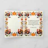 お洒落鮮やかフォークアート秋の感謝祭 カード (内部)