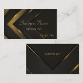 お洒落黒と金ゴールド 名刺 (正面/裏面)