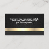 お洒落黒テクスチャ |金属金ゴールド 名刺 (裏面)