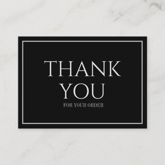 お洒落黒ロモダンゴ企業のロありがとう 名刺 (正面)