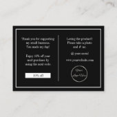 お洒落黒ロモダンゴ企業のロありがとう 名刺 (裏面)