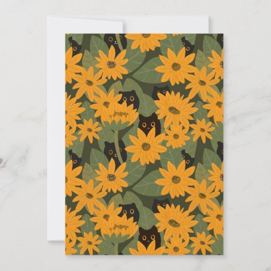 お洒落黒猫ひまわり 招待状 (正面)