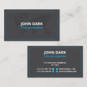 お洒落黒(ワールドマップあり) 名刺 (正面/裏面)