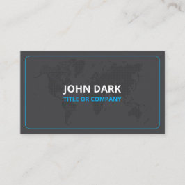 お洒落黒（ワールドマップあり） 名刺