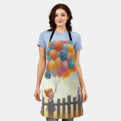 お洒落/かわいいバルーンガールアート エプロン (着用した状態)