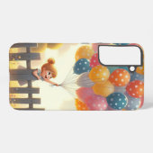 お洒落/かわいいバルーンガールアート SAMSUNG GALAXYケース (裏面横)