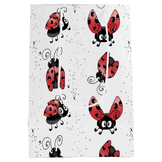 お洒落（ばちゃばちゃ）跳ねるのラディバ絵を描グ ミディアムペーパーバッグ (裏面)