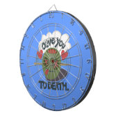 お洒落「オリーブマイハート」おもしろい顔デザイン ダーツボード (正面右)