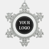 お洒落、コンテンポラリー研磨、カスタマイズ可能 スノーフレークピューターオーナメント (正面)