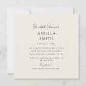 お洒落&シンプルクリームブライダルシャワースクエア 招待状 (正面)