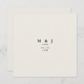 お洒落&シンプルベージュモダンスクエア結婚ズ 招待状 (正面/裏面)