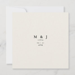 お洒落&シンプルベージュモダンスクエア結婚ズ 招待状