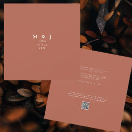 お洒落&シンプルモダンシナモンスクエア結婚ズ 招待状