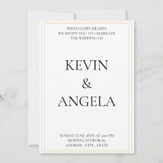 お洒落&シンプルモダン:ミニマ結婚リスト 招待状