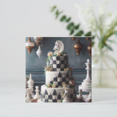 お洒落&チェスエレガントをテーマにしたお誕生日ケーキ カード (スタンド正面)