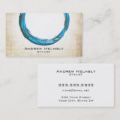 お洒落、トレンディーブルーティール(緑がかった色)サークルの名刺 名刺 (正面/裏面)