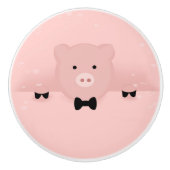 お洒落&ピファンシーックピッグかわいい農場動物 セラミックノブ (正面)