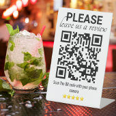 お洒落 &モダン離れ「レビュー」 QRコード 台座サイン