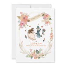 お洒落, 予測できな，手書き結婚式招待状