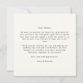 お洒落、手引き結婚サンキューカード サンキューカード (裏面)