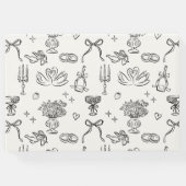 お洒落、手描き結婚の ゲストブック (裏面)