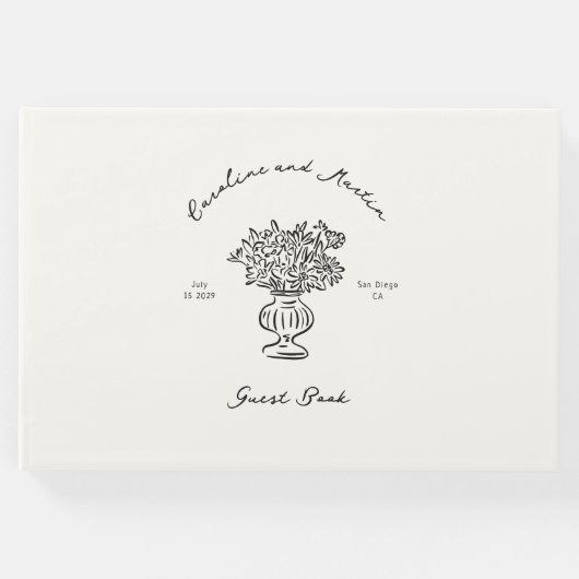 お洒落、手描き結婚の ゲストブック (正面)