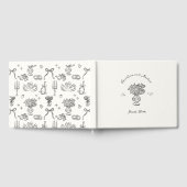 お洒落、手描き結婚の ゲストブック (全面)