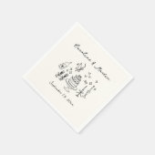 お洒落、手描き結婚の スタンダードカクテルナプキン (角)