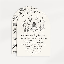 お洒落、手描き結婚の 招待状