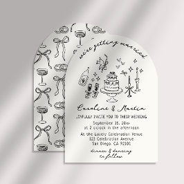 お洒落、手描き結婚の 招待状