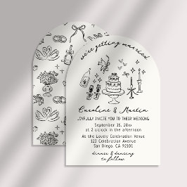 お洒落、手描き結婚の 招待状