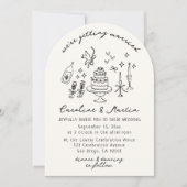 お洒落、手描き結婚の 招待状 (正面)