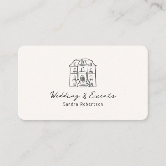 お洒落、手書き、説明 名刺 (正面)