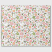 お洒落（昆虫）マルハナバチフローラ ラッピングペーパー (フラット)