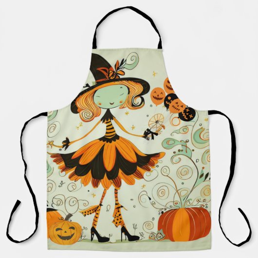 お洒落/witch/pumpkin/秋 エプロン (正面)