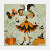 お洒落/witch/pumpkin/秋 ガラスオーナメント (裏面)