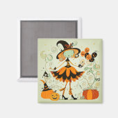 お洒落/witch/pumpkin/秋 マグネット (正面/裏面)