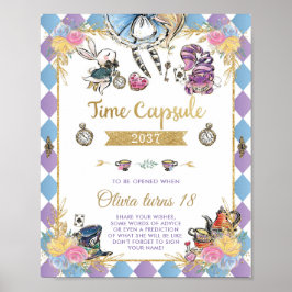 お洒落Alice in Wonderland Time Capsule Sign ポスター