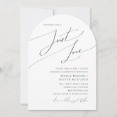 お洒落Arch Just Loveのスクリプ結婚ト 招待状 (正面)