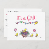 お洒落Birds on Paradeバーチャルベビーカードシャワー ポストカード (正面/裏面)