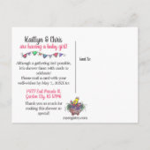 お洒落Birds on Paradeバーチャルベビーカードシャワー ポストカード (裏面)