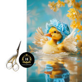 お洒落Blue Bonnet Decompageでアヒル 薄葉紙