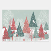 お洒落Boughsデザイン、ユニークChristmas Gift ラッピングペーパーシート (正面3)