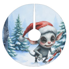 お洒落Candy Caveeとのクリスマス小妖精や小人。 ブラッシュドポリエステルツリースカート