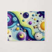 お洒落Cartoon World - カラフル抽象芸術おもしろい ジグソーパズル (横)