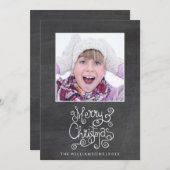 お洒落Chalkboard書道写真 シーズンカード (正面/裏面)