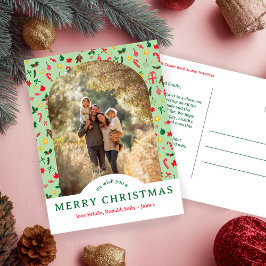 お洒落CHRISTMAS Doodlesカスタム Arch PHOTO ポストカード