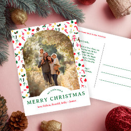 お洒落CHRISTMAS Doodlesカスタム Arch PHOTO ポストカード